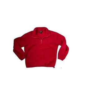 Vintage J.Crew Oarsman Quarter Zip Fleece Mens Small Long Sleeve Red 1/4 Zip